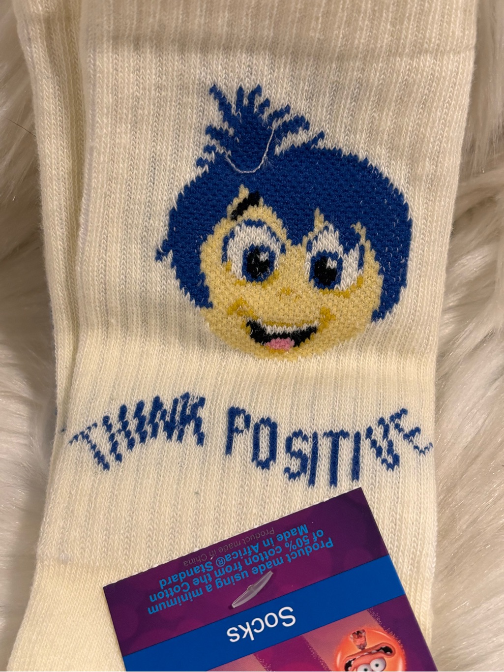 Disney Pixar's Inside Out 2 Think Positive Socks-Joy